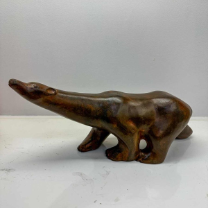 Pierre Chenet, polar bear sculpture, large model, bronze with shaded patina
