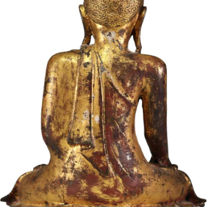 Gouden bronzen Boeddha, Burma - Myanmar - Shakyamuni, regio Mandalay, 19e eeuw