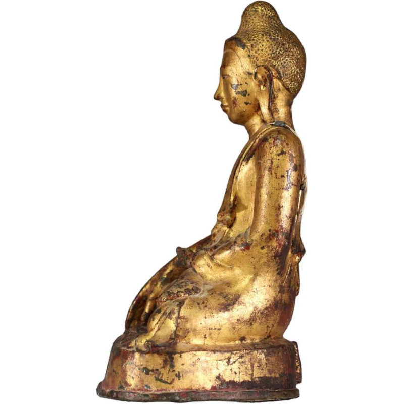 Gilded bronze Buddha, Burma - Myanmar - Shakyamuni, Mandalay region, 19th century