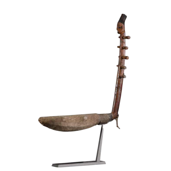 Mangbetu / Azande RDC, harpe en bois sculpté, début 20e siècle
