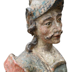 17th century italian polychrome carved wood statue of Saint Florian