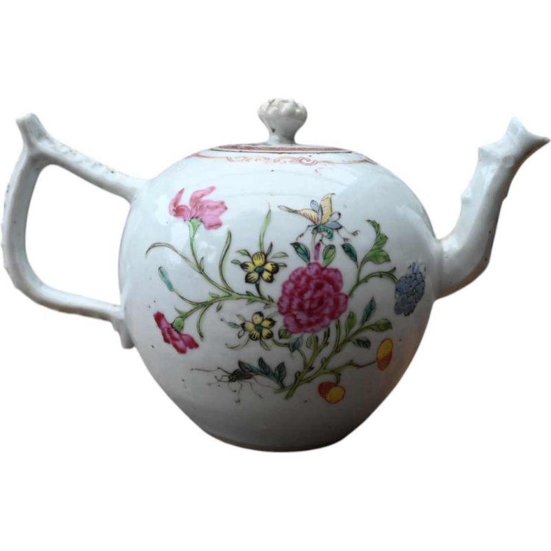 Chinees porseleinen theepotje, Famille Rose, 18e eeuw, Qianlong