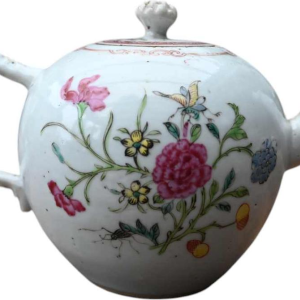 Chinees porseleinen theepotje, Famille Rose, 18e eeuw, Qianlong