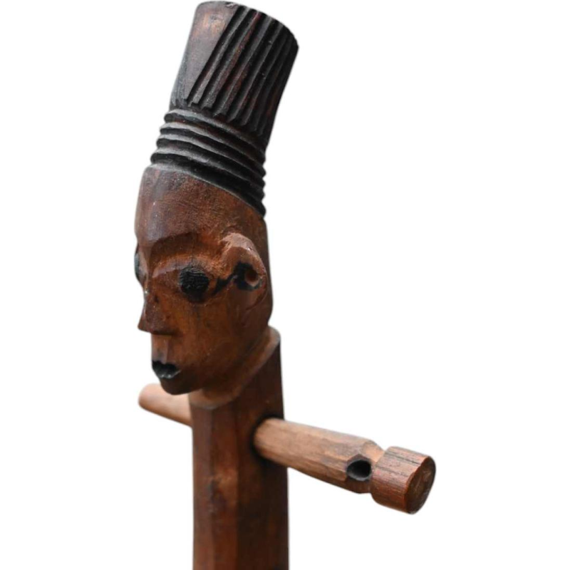 Mangbetu / Azande DRC, gesneden houten harp, begin 20e eeuw