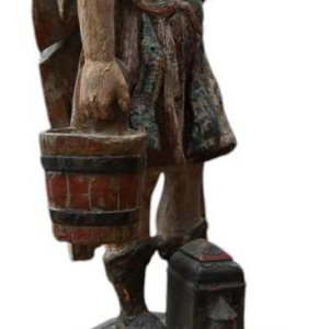 17e eeuws italiaans polychroom gesneden houten beeld van Sint Florian