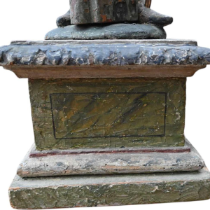 Statue de Saint Florian en bois sculpté polychrome italien, 17ème siècle