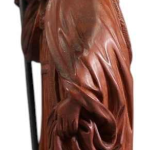 Saint Eloi, carved boxwood statue sculpture, 19th century