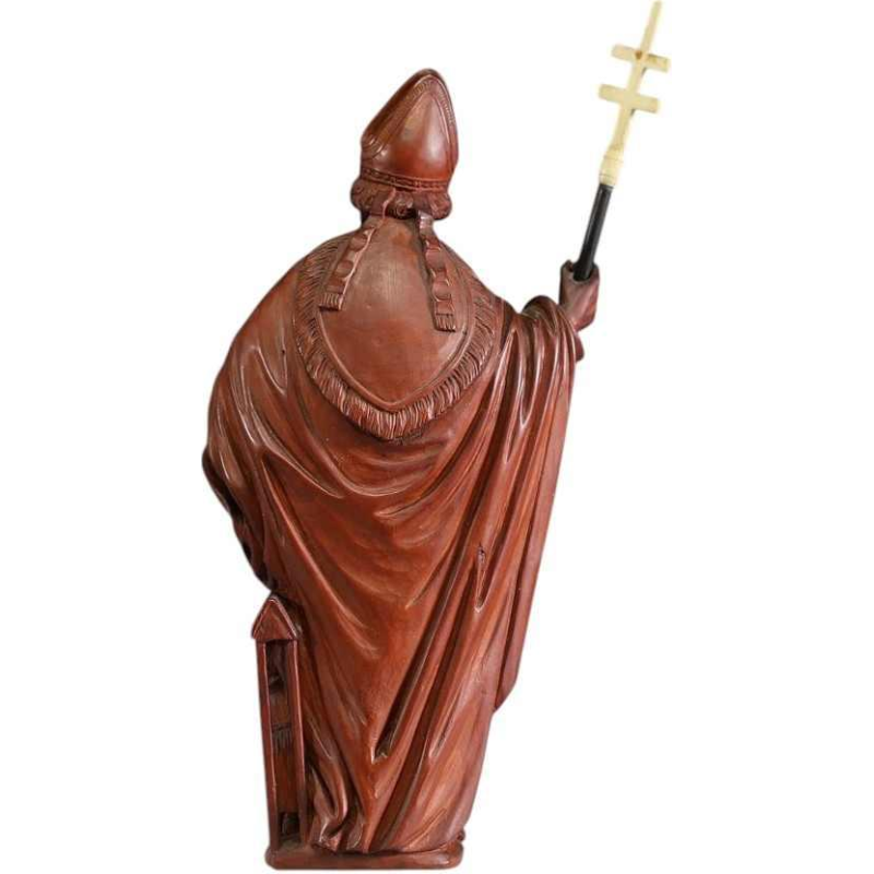 Saint Eloi, carved boxwood statue sculpture, 19th century