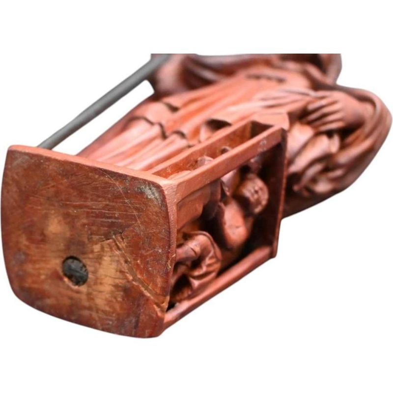 Saint Eloi, carved boxwood statue sculpture, 19th century