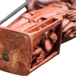 Saint Eloi, carved boxwood statue sculpture, 19th century