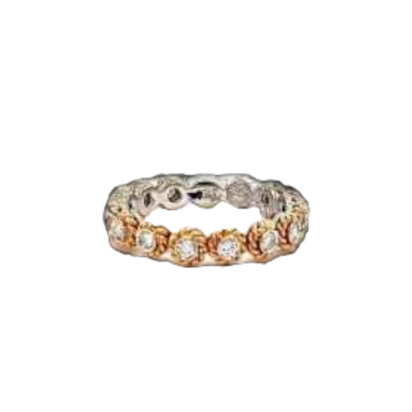 Pink gold & diamonds wedding ring