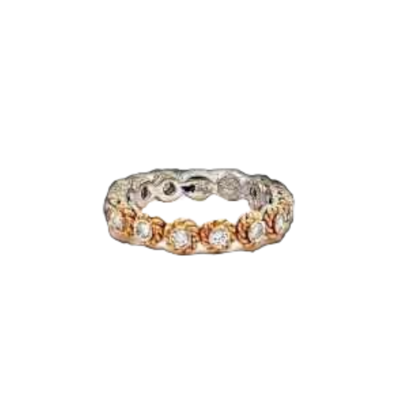 Trouwring roze goud & diamanten