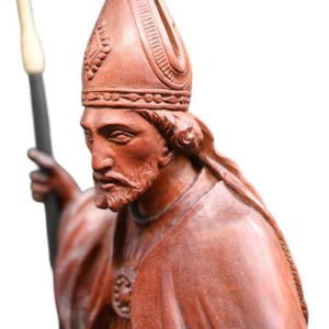 Saint Eloi, carved boxwood statue sculpture, 19th century
