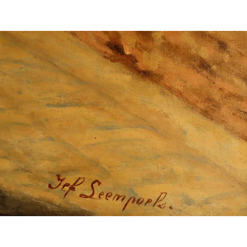 Jef LEEMPOELS 'een straat in Tunesië' oriëntalistisch schilderij, olieverf op doek