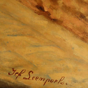 Jef LEEMPOELS 'een straat in Tunesië' oriëntalistisch schilderij, olieverf op doek