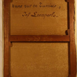 Jef LEEMPOELS 'a street in Tunisia' orientalist painting, oil on canvas