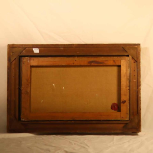 Alfred BASTIEN 'Chevaux et caravane dans le désert marocain, tableau orientaliste, huile sur toile, ca 1900