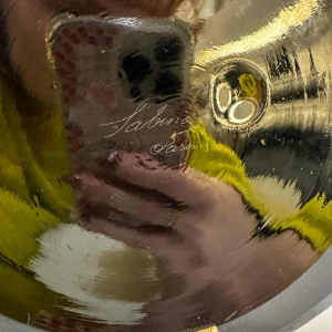 Sabino Paris, rare black and green ovoid vase with birds of paradise motifs, ca 1920-1930