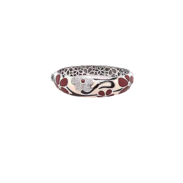 Bracelet en or blanc 18ct avec diamants & émail