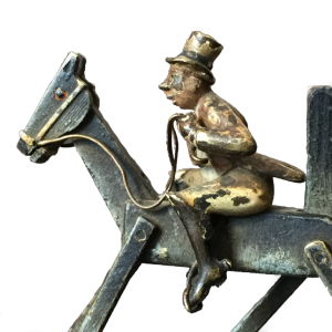 Sculpture - Bronze de Vienne articulé - Jockey sur cheval - circa 1900
