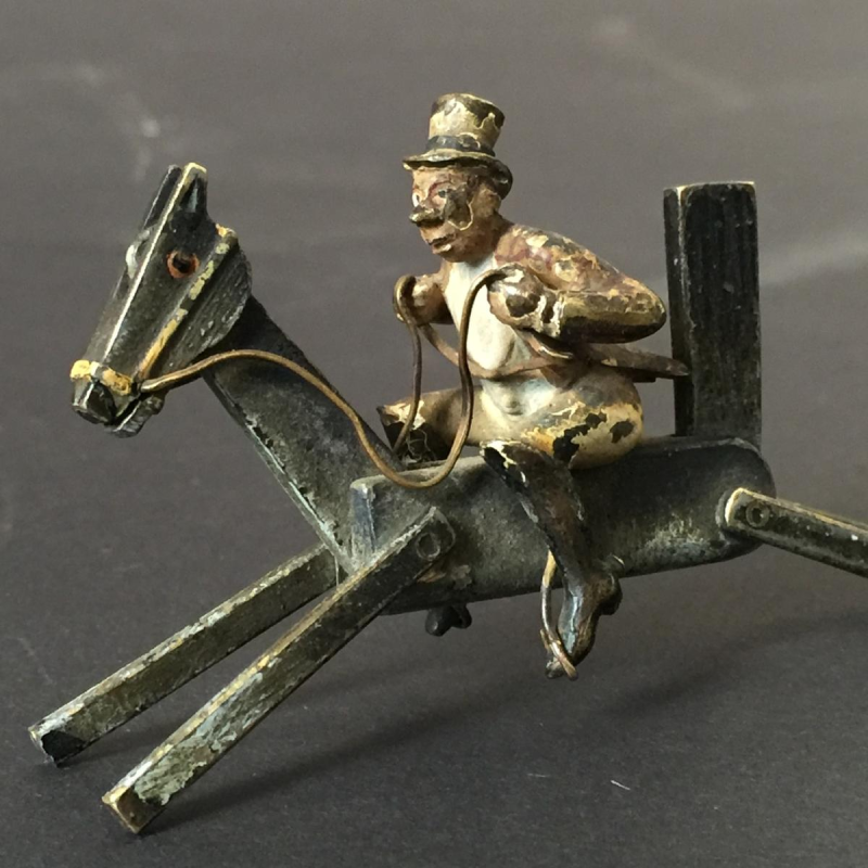 Sculpture en Bronze de Vienne articulé circa 1900 Jockey sur cheval