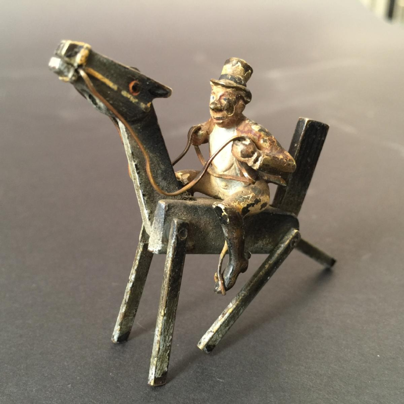 Sculpture - Bronze de Vienne articulé - Jockey sur cheval - circa 1900