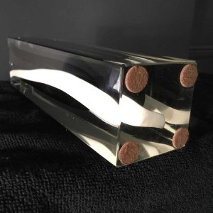 FLAVIO POLI for SEGUSO MURANO, SOMMERSO vase, white and black stripe