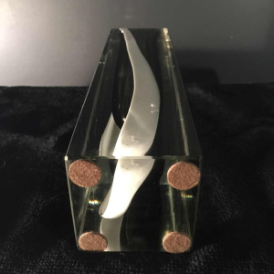 FLAVIO POLI for SEGUSO MURANO, SOMMERSO vase, white and black stripe