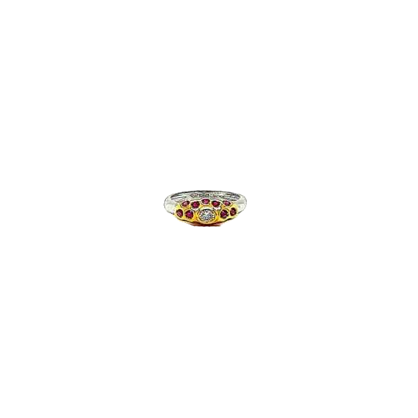 Platinum ring with diamond & ruby