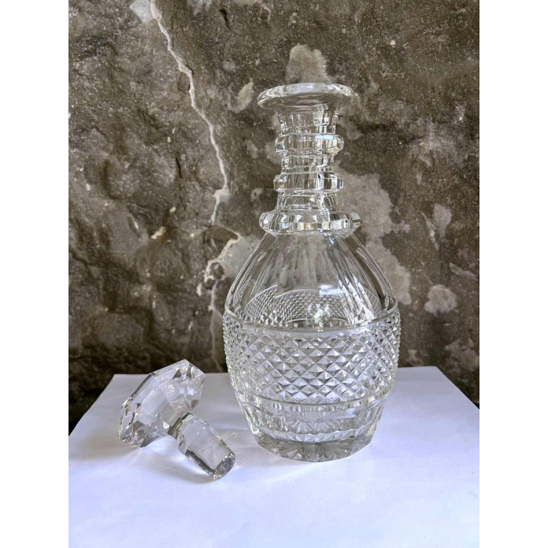 Cristallerie de Vonêche (Val Saint Lambert), cut crystal wine carafe, late 19th century