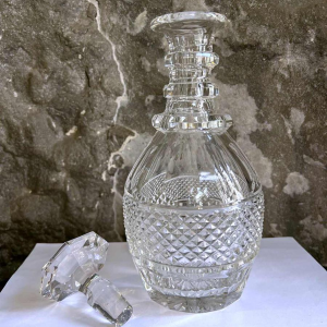 Cristallerie de Vonêche (Val Saint Lambert), carafe à vin en cristal taillé, fin 19ème