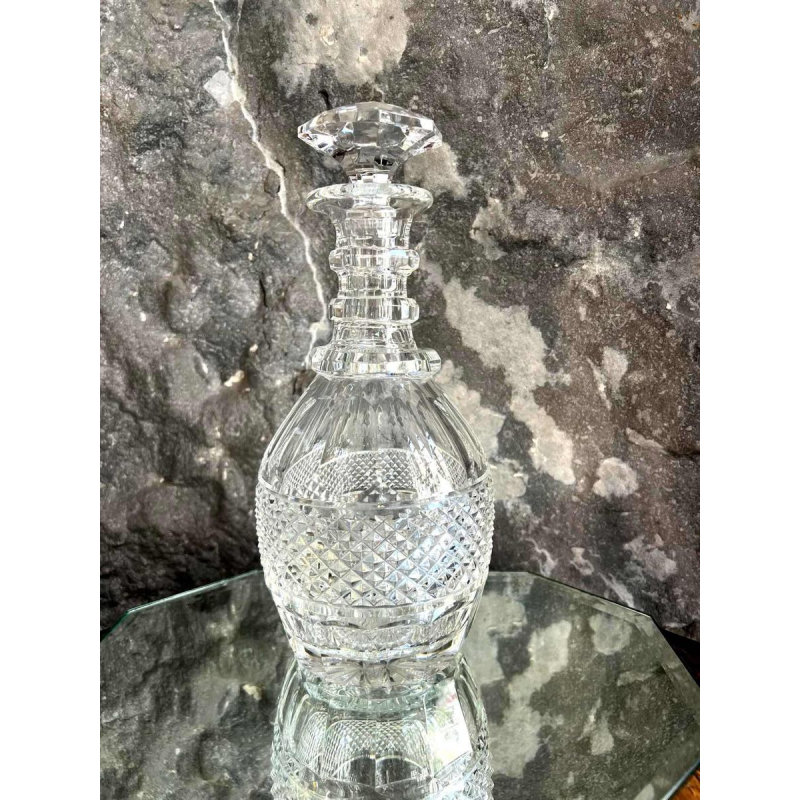 Cristallerie de Vonêche (Val Saint Lambert), carafe à vin en cristal taillé, fin 19ème