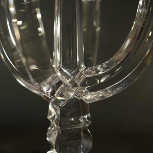 Paire de chandeliers / candélabres en cristal, ca 1960