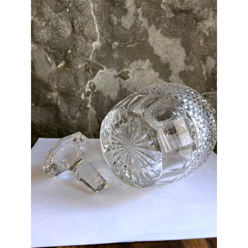 Cristallerie de Vonêche (Val Saint Lambert), cut crystal wine carafe, late 19th century