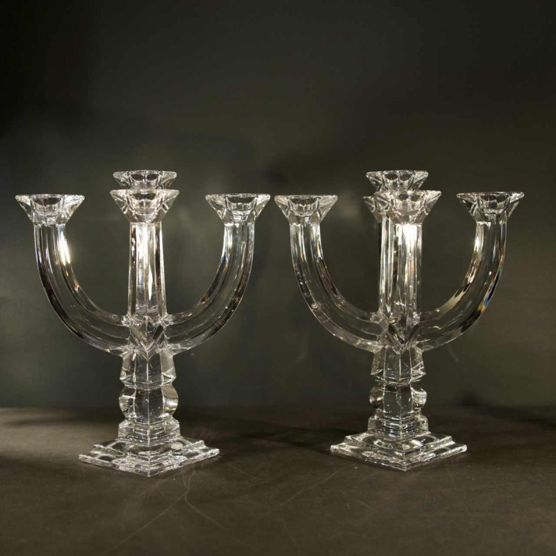Pair of crystal candelabras, ca 1960