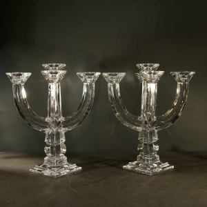 Pair of crystal candelabras, ca 1960