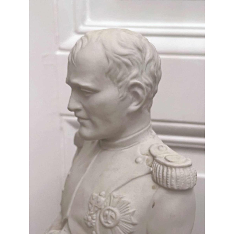Napoleon Bonaparte, white biscuit porcelain statuette, 20th century