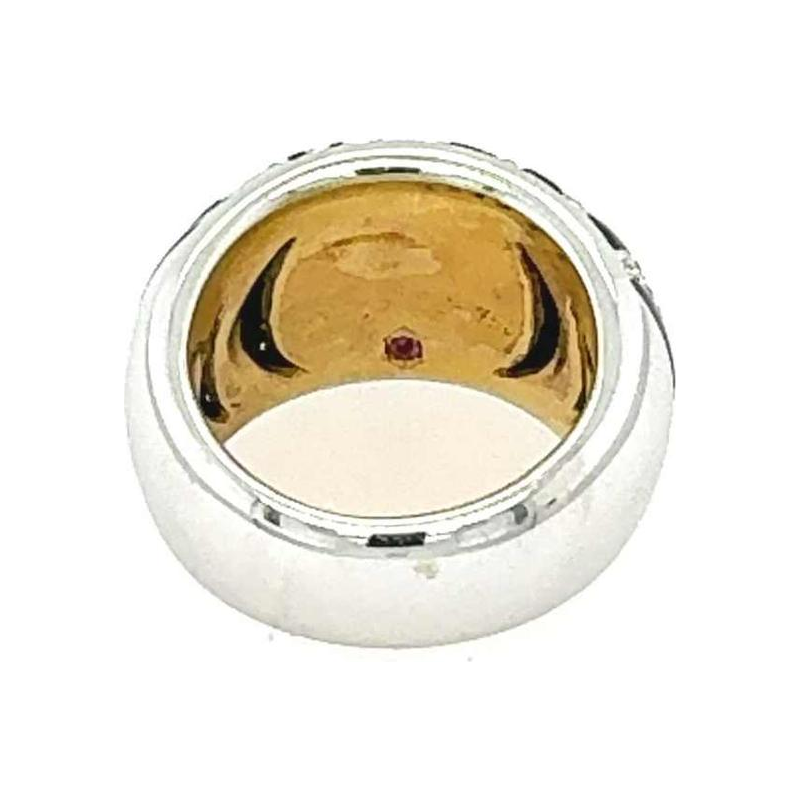 Roberto Coin, dieren zebra ring in 18k wit goud, zwart email