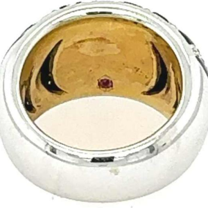 Roberto Coin, animal zebra ring, 18k white gold, black enamel