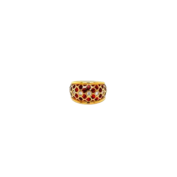 Ring 18 ct yellow gold with diamonds