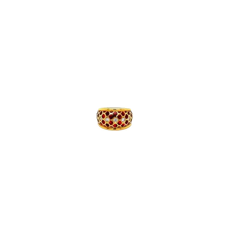 Ring 18 ct yellow gold with diamonds
