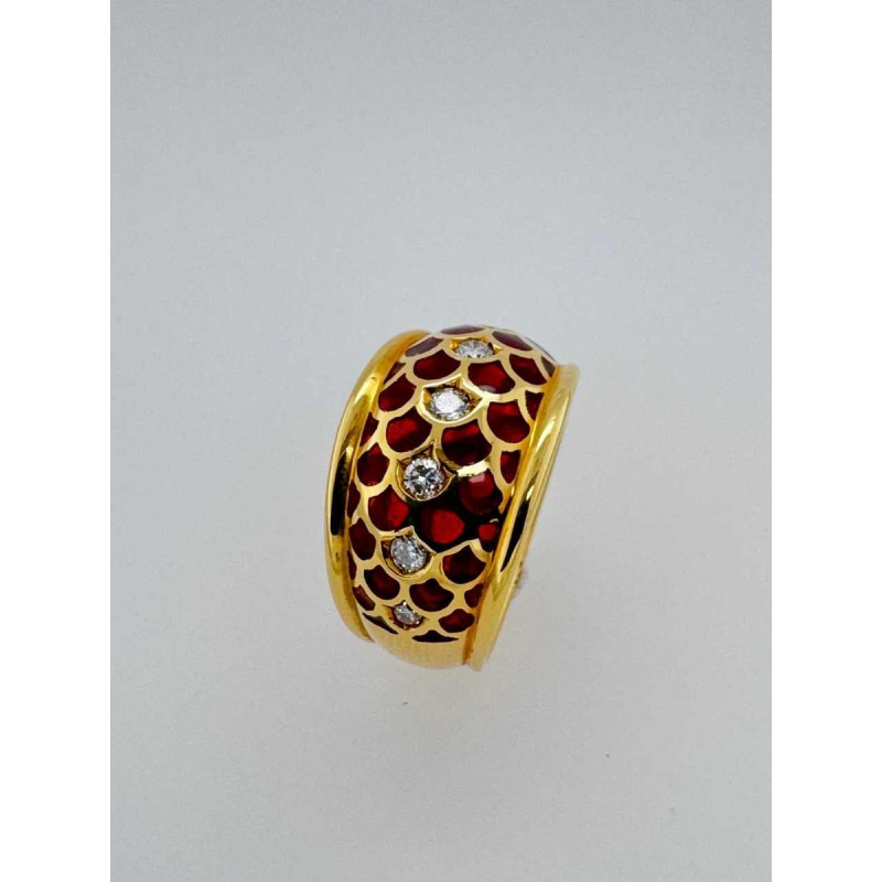 Ring 18 kt geelgoud met diamanten