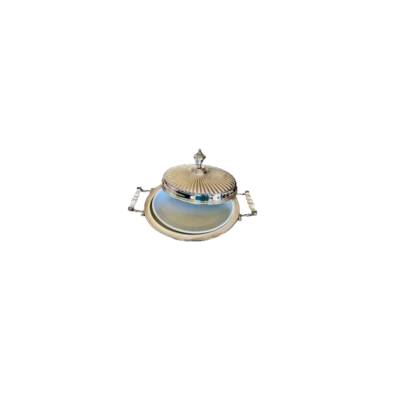 CESA collection GORDON, 800 silver risotto dish with ivory handles