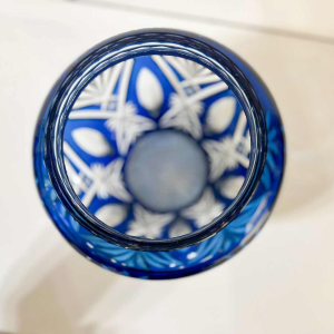 Val Saint-Lambert Pique-Fleurs cobalt blue, cut crystal vase, 20th c