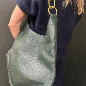 Delvaux, Satan bag in bottle-green grained leather