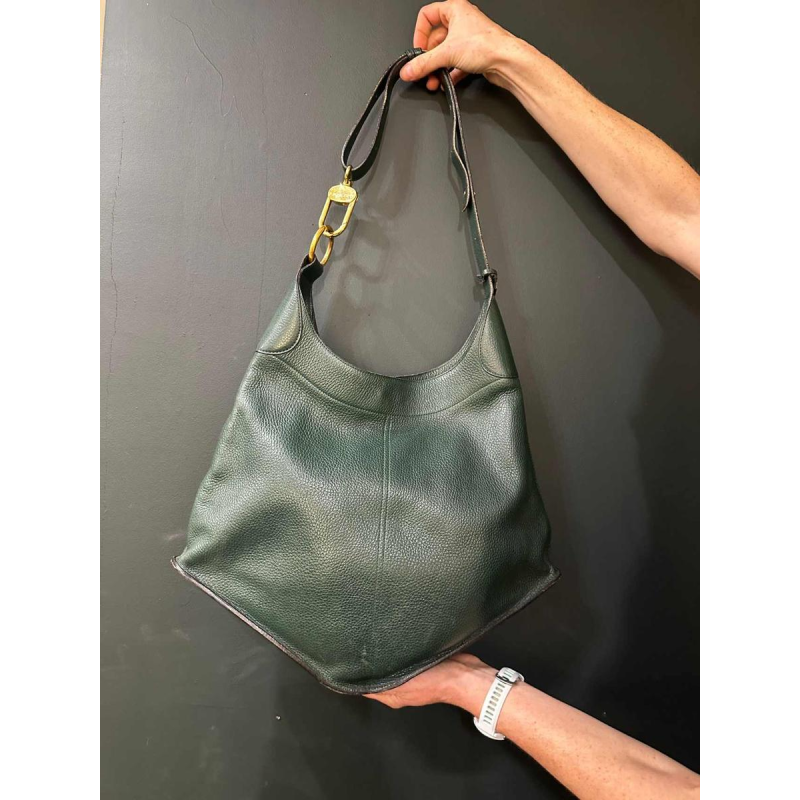 Delvaux, sac "Satan" cuir grainé vert bouteille