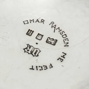 Omar Ramsden 1923 , Coupe En Argent Martelé Par L'orfèvrerie Art And Craft
