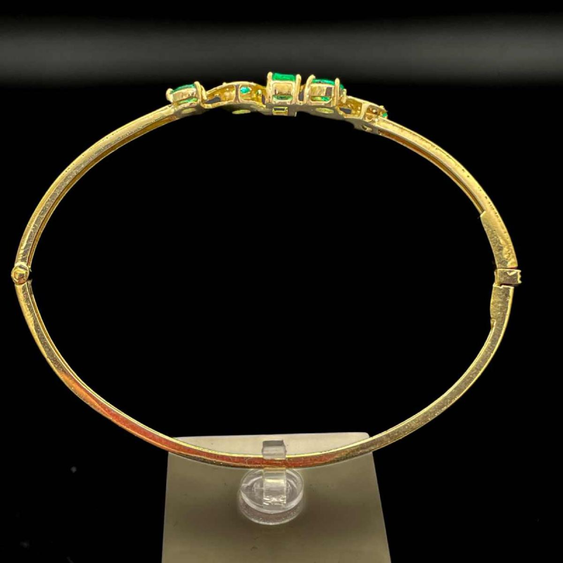 Bracelet émeraude marquise et diamants