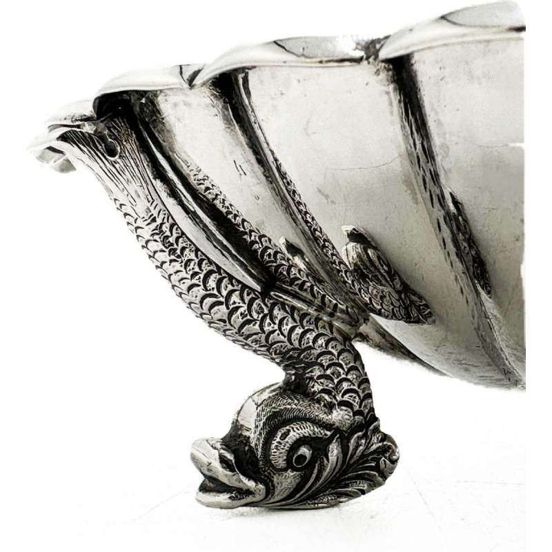 Paire de grandes coquilles argent 1 titre. 916/1000