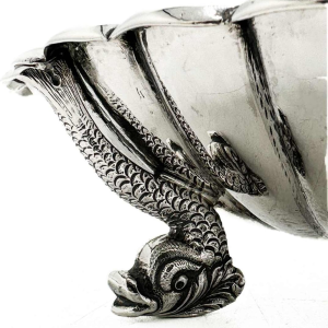 Paire de grandes coquilles argent 1 titre. 916/1000